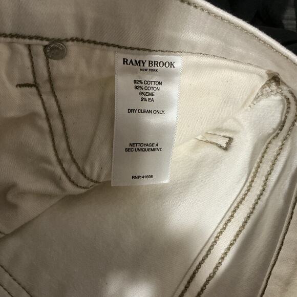 Ramy Brook Mid Rise Skinny White Jeans Chain Link Patterned NWT Women’s 28 - Picture 9 of 12